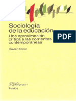 Sociología de La Educación Una Aproximación Crítica a Las Corrientes Contemporáneas Xavier Banal