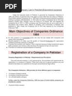 History of Company Law in Pakistan