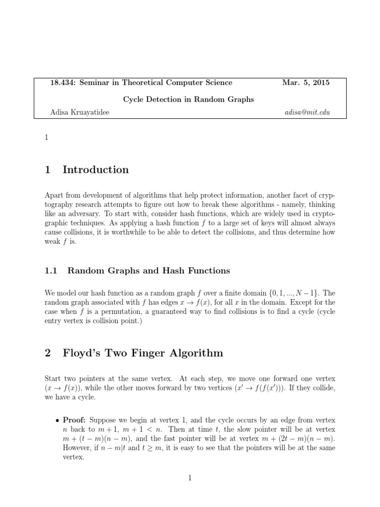 Cycle Detection | PDF | Graph Theory | Computer Programming