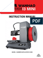 3D Printer Manual for Duplicator I3 Mini