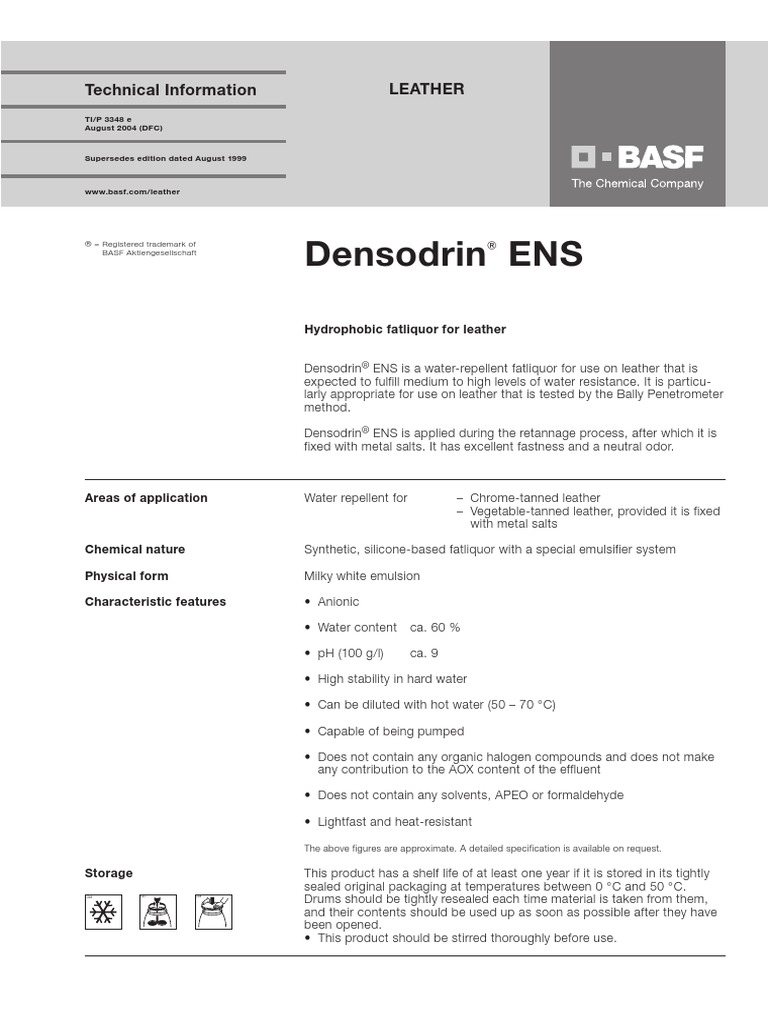Densodrin ENS e | PDF | Emulsion | Salt (Chemistry)