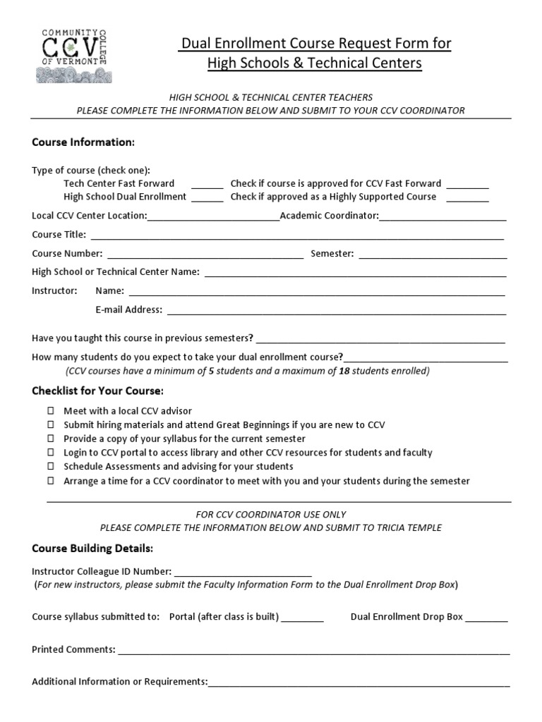 Course Request and Build Form FA18-SP19 | PDF | Behavior Modification ...