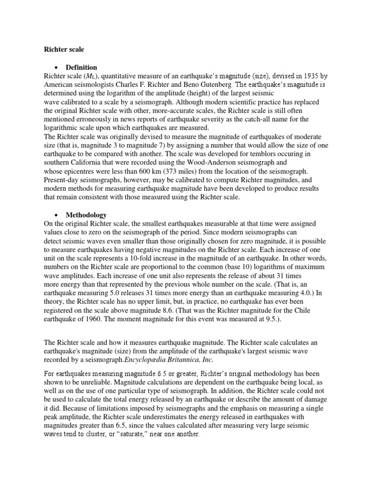 Understanding Earthquake Magnitude Scales | PDF | Moment Magnitude ...