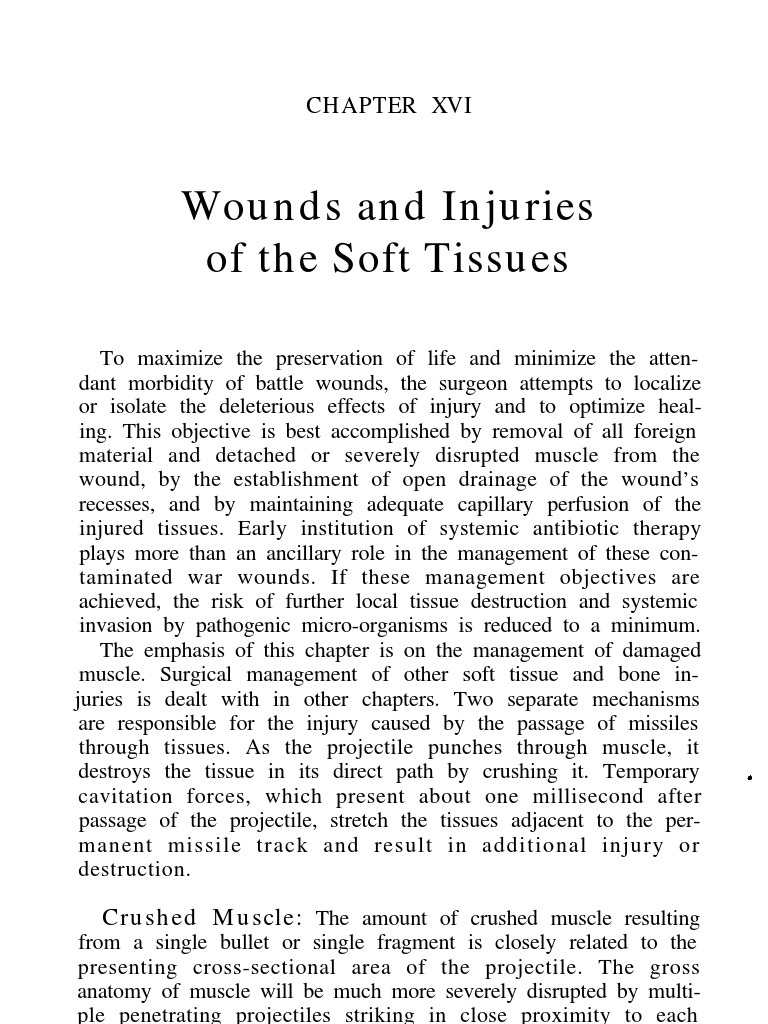 Managing Soft Tissue Injuries From Projectile Wounds | PDF ...