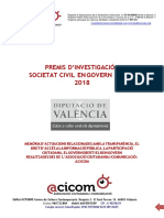 ACICOM Memòria Presentada Premis GO! SOCIETAT CIVIL Promoció Govern Obert 