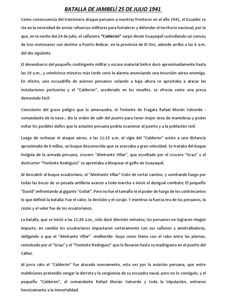 Batalla de Jambelí 25 de Julio