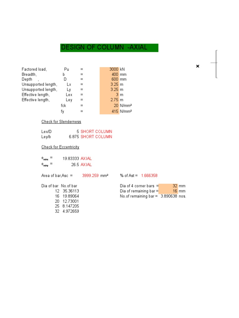 Column Design for Axial Load Analysis | PDF | Teaching Methods & Materials