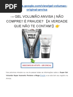 Para que serve o Gel Volumão? É fraude? Anvisa? LEIA ISSO ANTES DE COMPRAR!