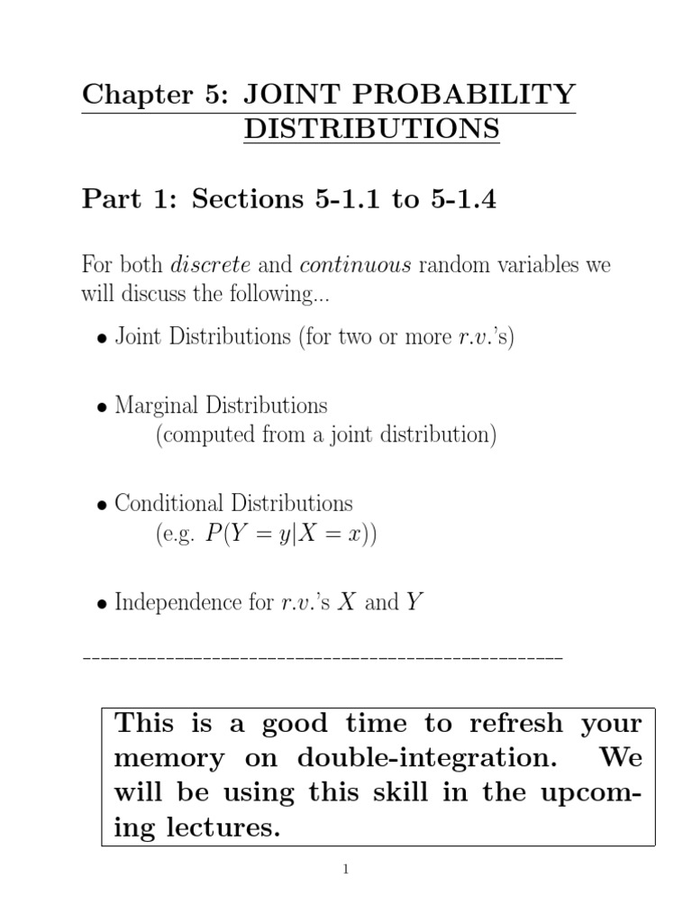 Chapter5: Joint Probability Distributions | PDF | Probability ...