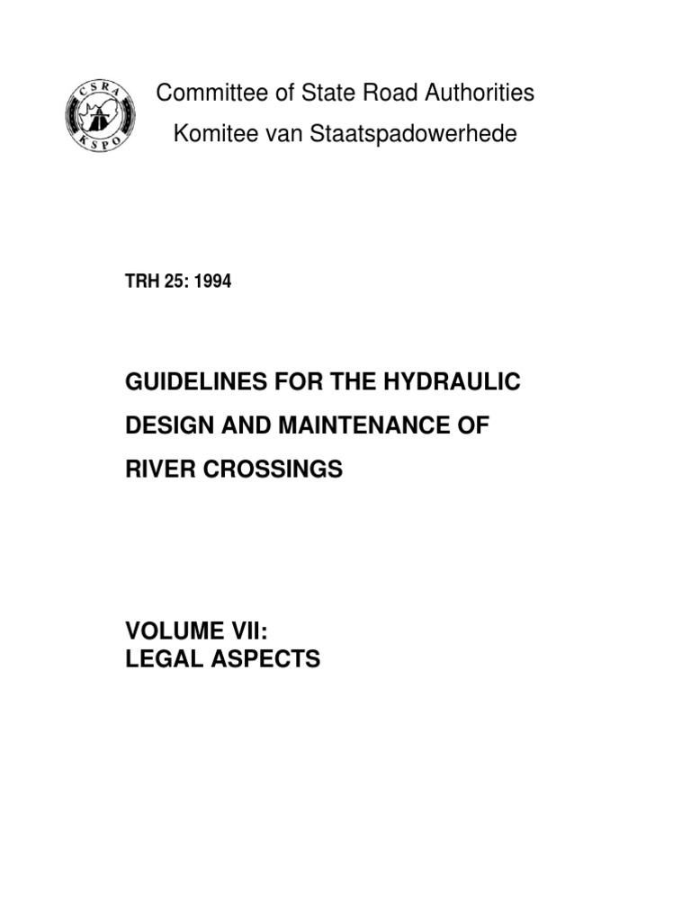 CSRA Guidelines For The Hydraulic Design (1994) PDF PDF Precedent