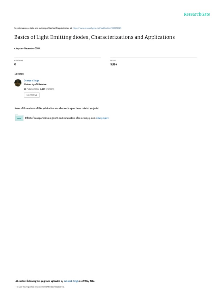Basics Of Light Emitting Diodes, Characterizations – GRDAI