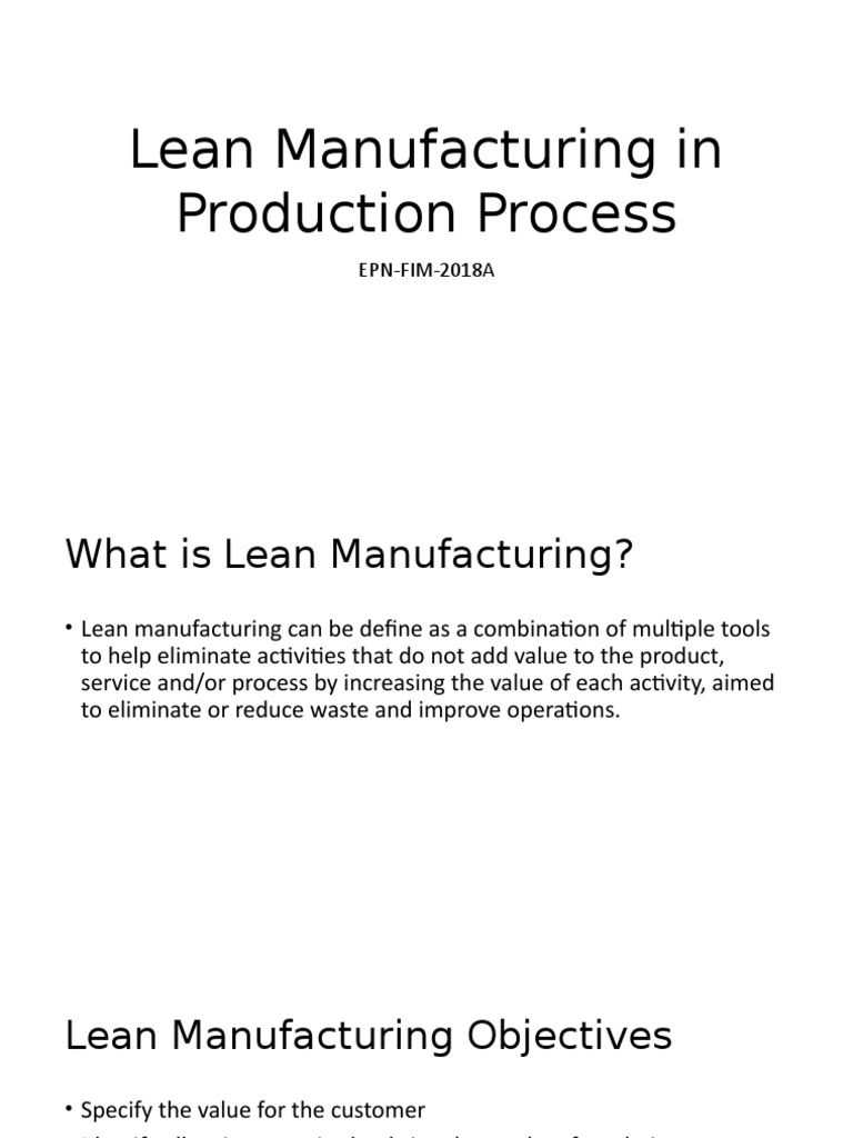 Lean Manufacturing in Production Process | PDF | Business