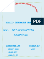 List of Computer Hardware: Submitted by Guided by