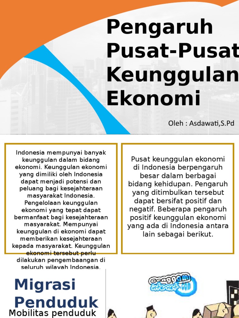 Pengaruh Pusat Pusat Keunggulan Ekonomi