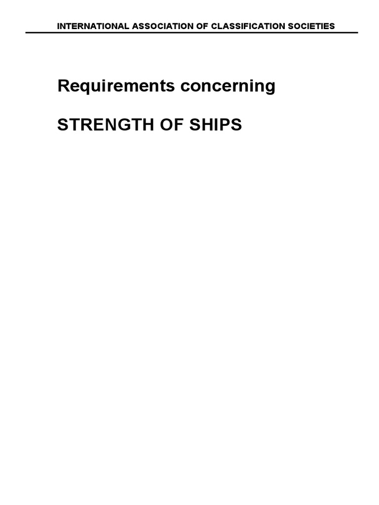Requirement Concern Strength of Ship PDF Ships Cargo