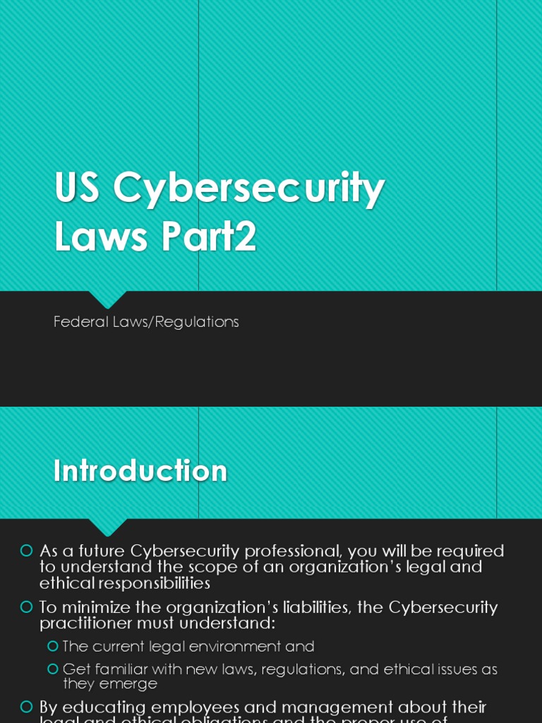 US Cybersecurity Laws Part2 Payment Card Industry Data Security