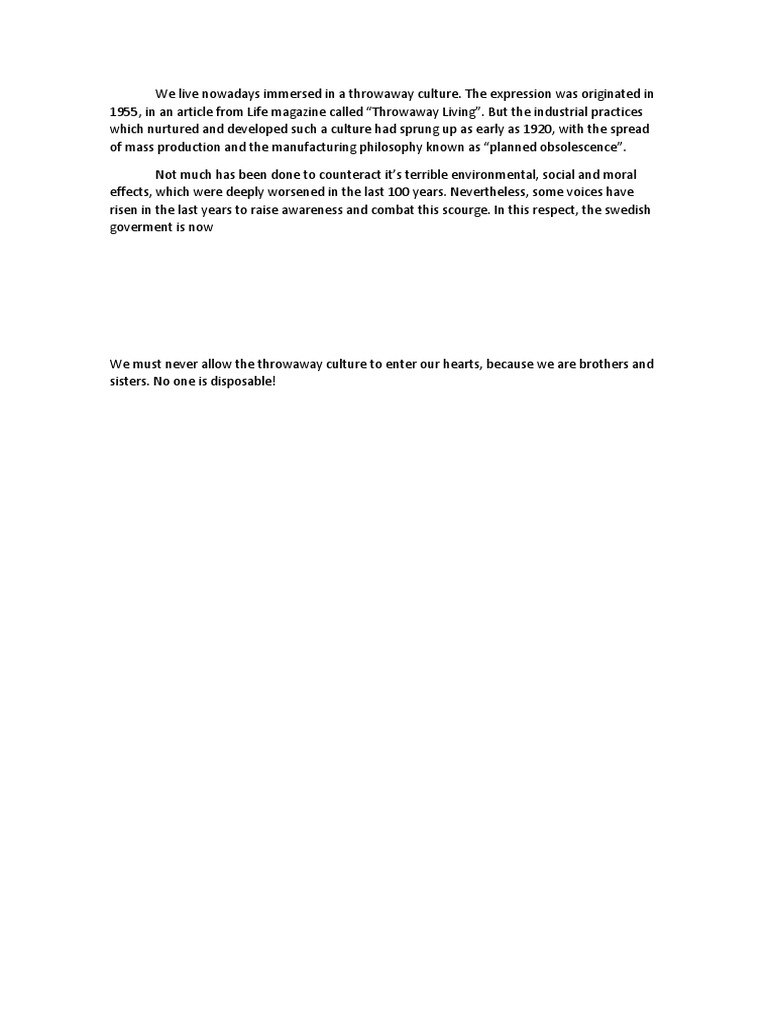 Throwaway Culture PDF