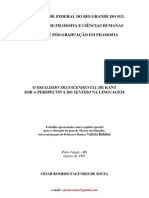 O Idealismo Transcendental de Kant Sob A Perspectiva Do Sentido Na Linguagem