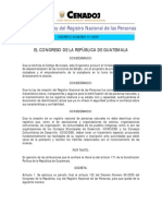 Adición A La Ley Del Registro Nacional de Las Personas: El Congreso de La República de Guatemala