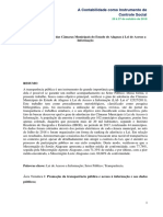 Artigo CRC 2018 O Grau de Aderência Das Câmaras Municipais Do Estado de Alagoas À Lei de Acesso A Informação PDF
