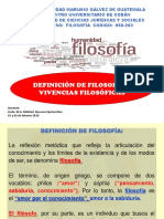 Definción de Filosofía y Vivencias Filosóficas