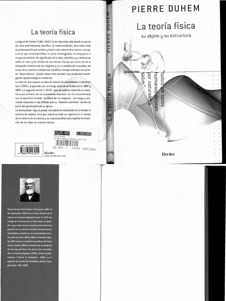 La Teoría Física de Pierre Duhem | PDF | Sonido | Teoría