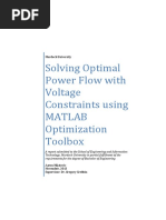 Solving Optimal Power Flow With Voltage Constraints Using Matlab Optimization Toolbox