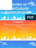 Barriers To Intercultural Communication