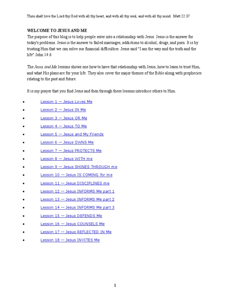 JESUS and ME Study Guide PDF Gospel Of Matthew Ten