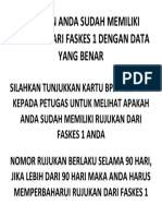 Pastikan Anda Sudah Memiliki Rujukan Dari Faskes 1 Dengan Data Yang Benar