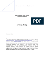 Corporate Governance and Accounting Scandals: Anup Agrawal and Sahiba Chadha University of Alabama