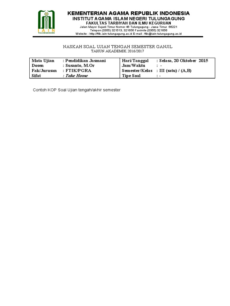 Kop Soal Ftik Iain Docx