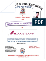 A Project On Recruitment and Selection in Axis Bank