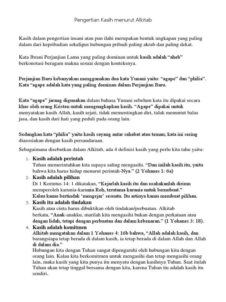 Pengertian Kasih Pdf
