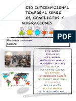 Programa de mano del I Congreso Internacional Intertemporal sobre Recursos, Conflictos y Migraciones