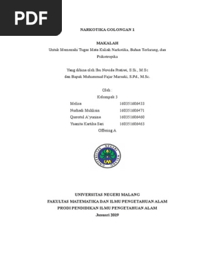 Makalah Narkotika Golongan 1 Kelompok 3 Docx