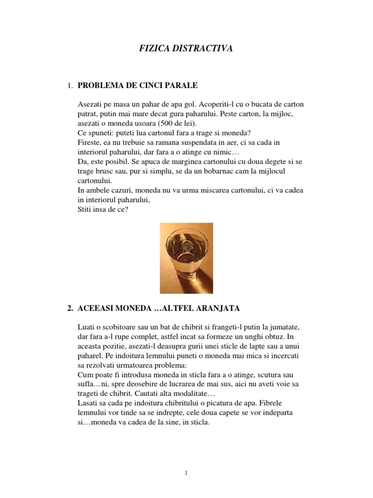 Experiment Fizica Distractiva PDF | PDF