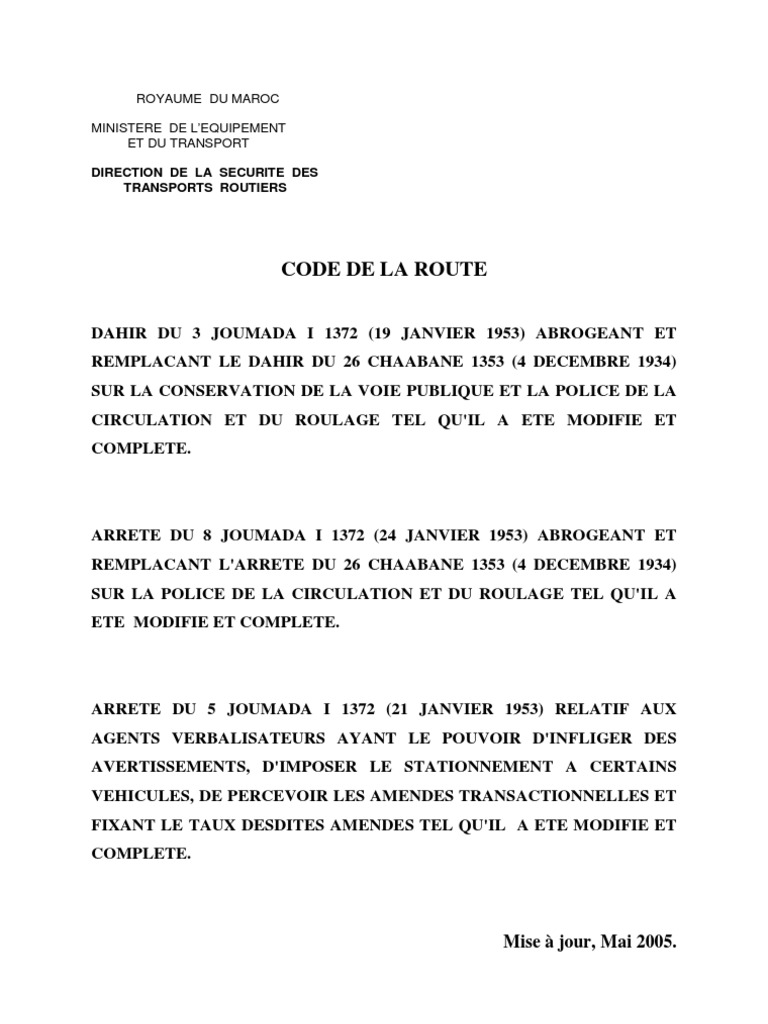Code de La Route | PDF | Permis de conduire | Récidive en droit français