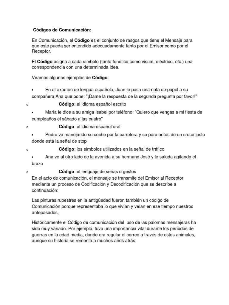 Ejemplos de Códigos en Comunicación | PDF | Realimentación | Comunicación
