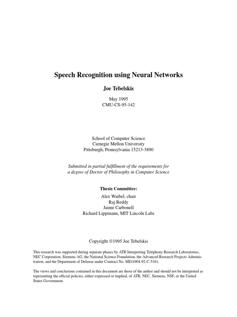 01 Speech Recognition Using Neural Networks PDF | PDF