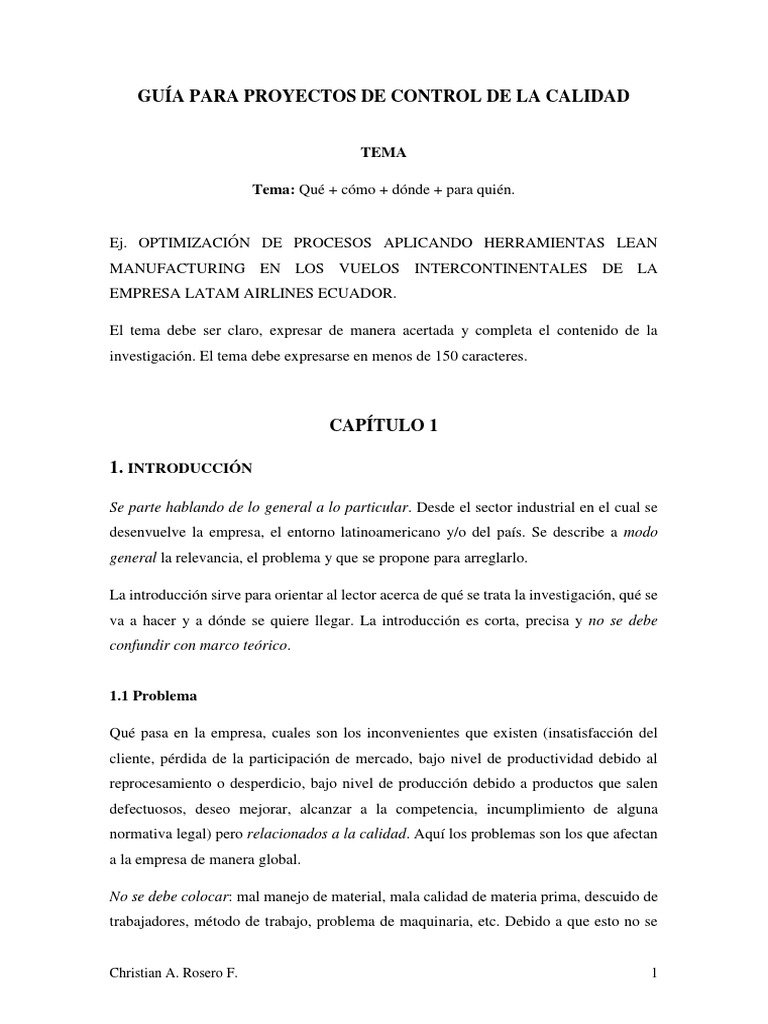 Guía de Control de Calidad en Proyectos | PDF | Teoría | Business