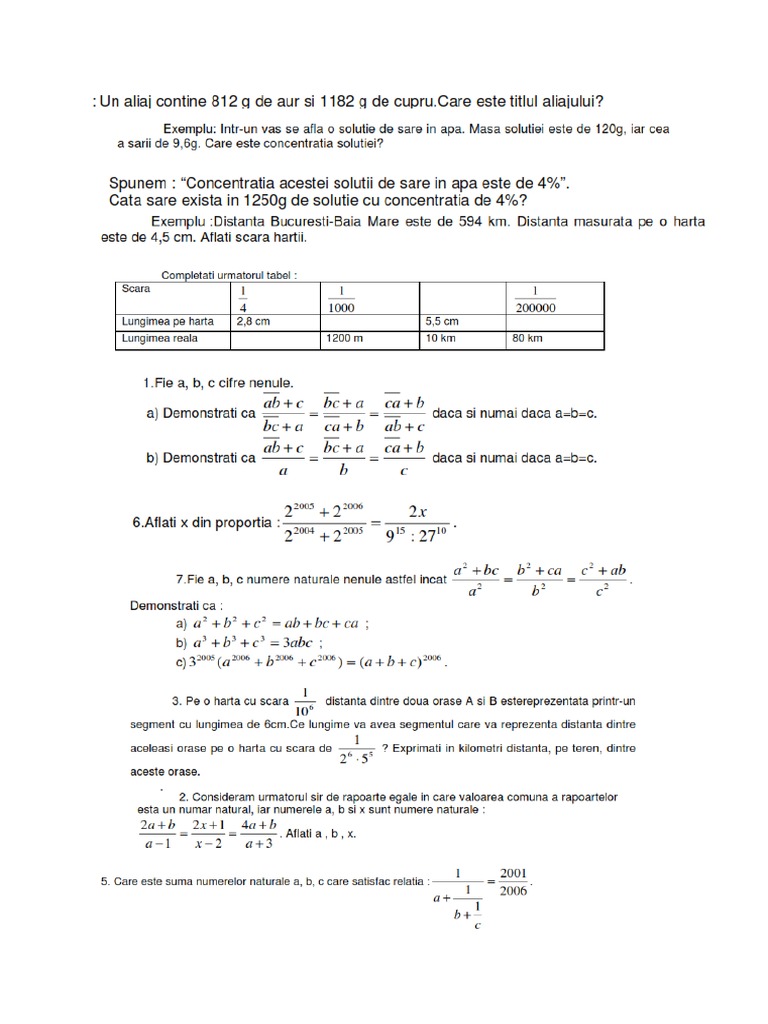 TEST-rapoarte Si Proportii | PDF