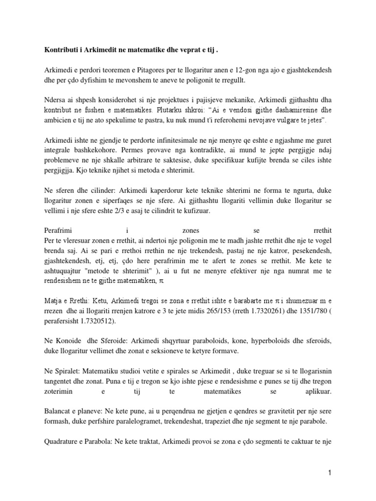 Arkimedi Ne Matematike | PDF