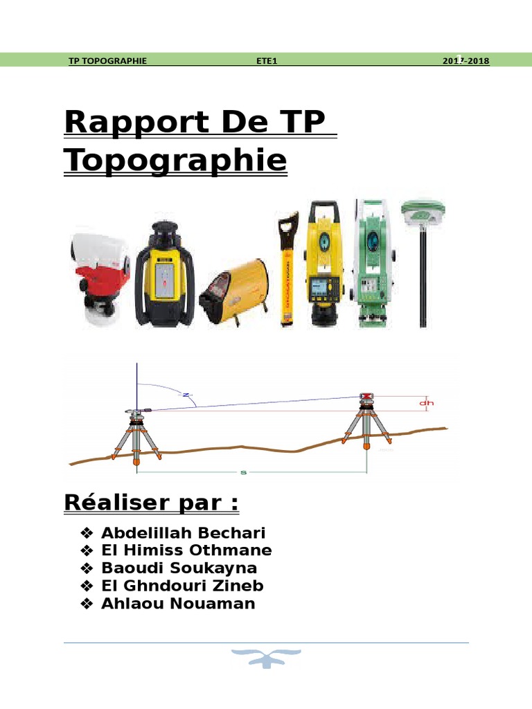 Rapport de TP sur le Nivellement Topographique | PDF | Utilisation des ...