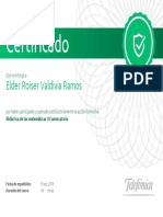 Certificado: Elder Roiser Valdivia Ramos