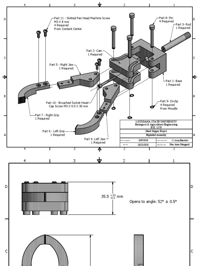 Hand Gripper Project Exploded View | PDF | Tools | Manufactured Goods