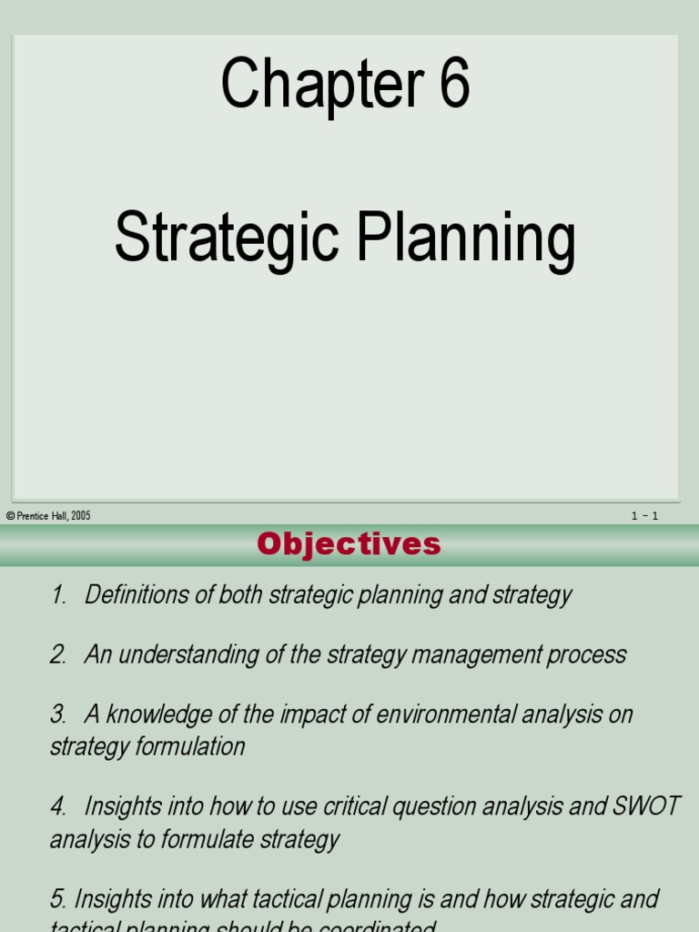 CH 6 Strategic Planning | PDF | Strategic Management | Swot Analysis