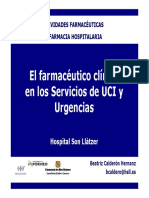 El Farmaceutico Clinico en Los Servicios de UCI Y URGENCIAS