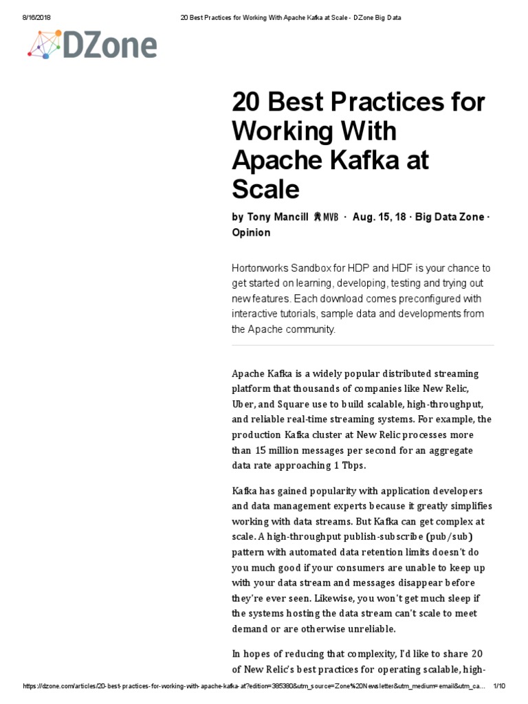 Best Practices for Kafka at Scale | PDF | Scalability | Data Management