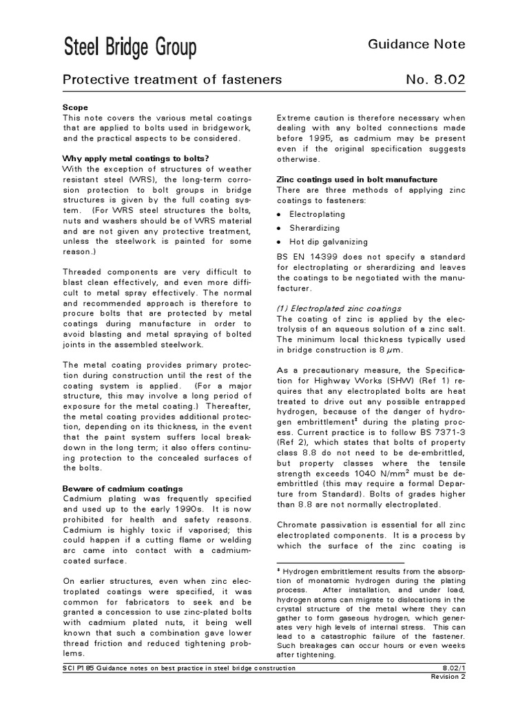 GN - 8-02 - Protective Treatment of Fasteners | PDF | Screw | Galvanization